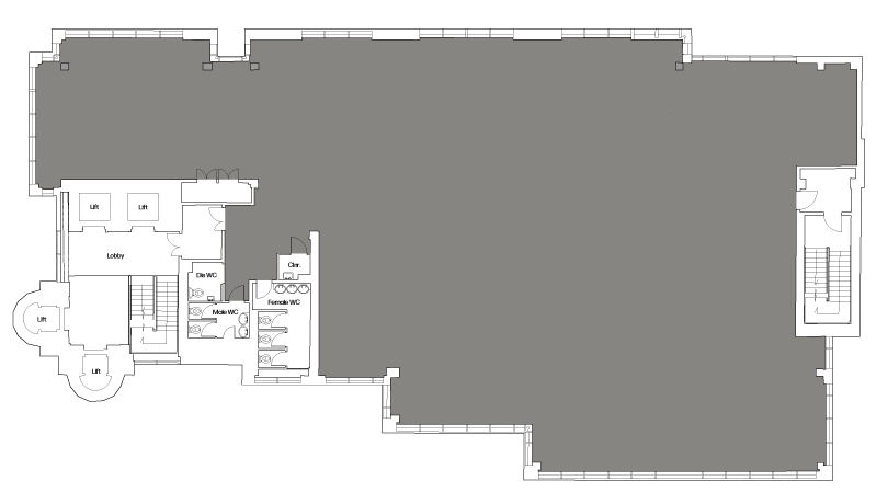 A typical floor plan for one floor