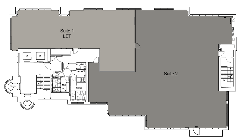 A typical floor plan for one floor